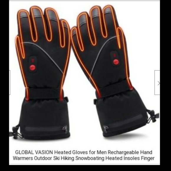 Men's Large Heated Gloves (104-140^F) 3-Way Heat Switch W/Rechargeable Batteries - Picture 6 of 8